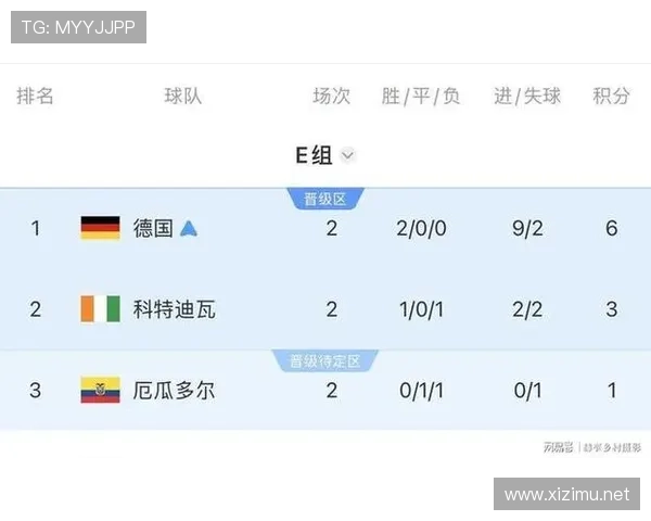 德国6分领跑E组：世界杯小组赛成绩整理